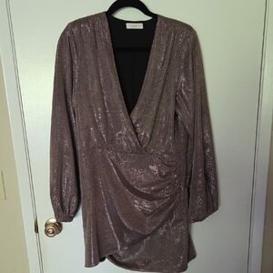 Ramy Brook BONNY Copper Elegant Metallic Dress